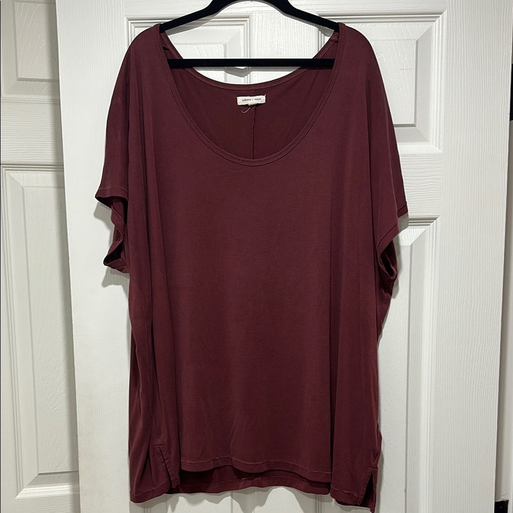 Silence + Noise Red Dolman Sleeve Oversized Tee Size Large